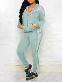 LW Patchwork Color Block Two-piece Pants Set