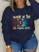 LW Plus Size Pattern Letter Sweatshirt&Hoodie 2X