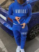 LW Men Letter Print Kangaroo Pocket Tracksuit Set