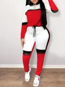 LW Plus Size Color-lump Tracksuit Pants Set 4X