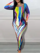 LW Plus Size Pattern Print Jumpsuit 5X