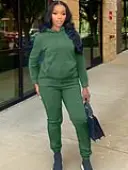 LW Lace Up Solid Color Regular Two-piece Pants Set