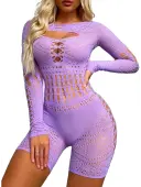LW SXY See Through Solid Color Romper
