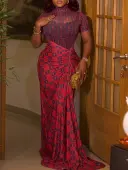 LW Shirred Letter Prom Dress