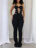 LW SXY Cut Out Solid Color Jumpsuit