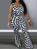 LW BASICS Plus Size Color Contrast Two-piece Pants Set 3X