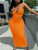 LW U Neck Bodycon Skirt Set