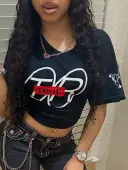 LW Pattern Mixed Print Letter T-shirt