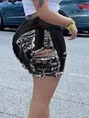 LW Mid Waist Ripped Denim Shorts