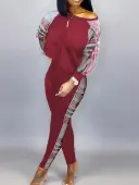 LW Plus Size Crop Top Plaid Print Pants Set 0X