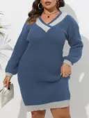 LW Plus Size Dropped Shoulder Patchwork Bodycon Dress 3X