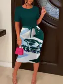 LW Plus Size Mixed Print Bodycon Dress 4X