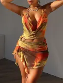 LW Pattern Mixed Print Mini Dress