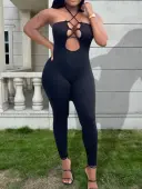 LW SXY Cut Out Solid Color Jumpsuit