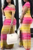 LW Bohemian Tie-dye Yellow Maxi Dress