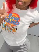 LW Plus Size Cartoon Letter Print T-shirt 4X
