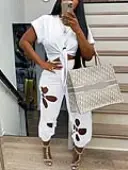 LW Plus Size Bandage Cut Out Design Pants Set 3X
