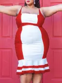 LW Plus Size Striped Patchwork Cami Dress 3X