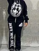 LW Pattern Letter Two-piece Pants Set