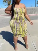LW SXY Plus Size Pattern Snakeskin Print Dress 3X