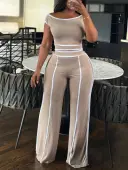 LW Plus Size Solid Color Two-piece Pants Set 3X