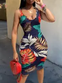 LW Floral Print Bodycon Cami Dress