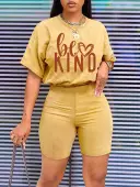 LW Love Letter Print Shorts Set