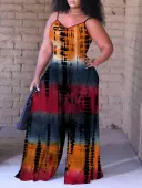 LW BASICS Plus Size Tie Dye Cami Jumpsuit 3X