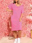 LW Pattern Striped Midi Dress