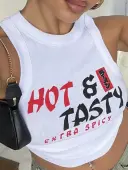 LW Pattern Letter Camisole&Tank Top