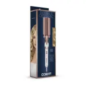 Conair Double Ceramic Triple Barrel Hair Waver Crimping Flat Iron, 1-1/2"", Rose Gold