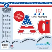 Barker Creek® Letter Pop-Outs, 4"", USA, Set Of 255