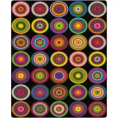 Flagship Carpets Color Rings Rug, Rectangle, 10' 9"" x 13' 2"", Black