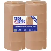 Tape Logic® Reinforced Water-Activated Packing Tape, #7200, 3"" Core, 2.8"" x 150 Yd., Kraft, Case Of 10