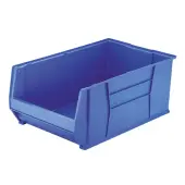 Akro-Mils Heavy-Duty Stackable Storage Bin, Medium Size, 12"" x 18 4/10"" x 20"", Blue