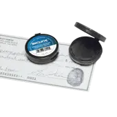 Baumgartens® Fingerprint Ink Pad, 1 7/8"" x 1 7/8"" x 1/2"", Black/Black Ink