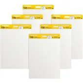 Post-it® Super Sticky Easel Pads, 25"" x 30"", 6 Pads, 30 Sheets/Pad, Back to School Supplies for Classrooms, White