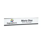 Custom Full Color Plastic Wall Signs With Slide-in Metal Flush Wall Mount, 2"" x 10""