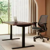 Realspace® Magellan 60""W Pneumatic Height-Adjustable Standing Desk, Cherry
