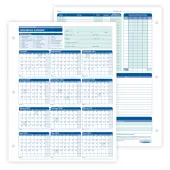 ComplyRight® 2025-2026 Fiscal Attendance Calendar, 8 1/2"" x 11"", Pack Of 50