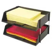 Deflecto Heavy-Duty Side-Loading Letter Tray, 3 1/4""H x 16 1/4""W x 11 3/16""D, Black