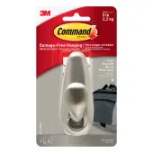 Command® Large Metal Hooks, 1 Hook, 2 White Adhesive Strips, Damage Free Hanging Picture Hangers, No Tools Wall Hanging Strips For Living Spaces