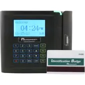 Acroprint timeQplus Ethernet Time Clock With Magnetic Stripe System, 50  250 Employees, 9.25"" x 10.75"" x 3.75"", Black