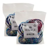 Hygloss Metallic Loose-Leaf Book Rings, 2"", Silver, Pack Of 50, Box Of 2 Packs