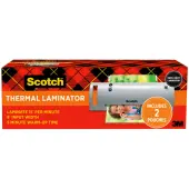 Scotch® Thermal Laminating Combo Pack, 1 Thermal Laminator 9"" Wide, 2 Laminating Sheets, Fits Letter Size
