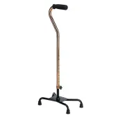 Medline Adjustable Foam Handle Aluminum Quad Cane, 29"" - 38""H x 8""W x 12""D, Bronze