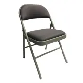 Realspace® Upholstered Padded Folding Chair, Gray