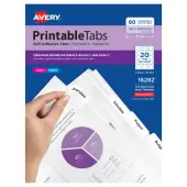 Avery® Printable Self-Adhesive Tabs, White, Pack Of 80