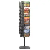 Safco® Onyx™ 30-Pocket Mesh Rotating Literature Display, 65""H x 16""D, Black