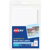 Avery® Removable Labels, Non-Printable, 5424, Rectangle, 5/8"" x 7/8"", White, Pack Of 1,050 Small Stickers